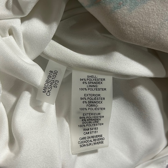 Calvin Klein BEAUTIFUL Printed Sheath w/Pearls At Neck(Seaspray Multi)Dress SZ10 - Picture 8 of 8